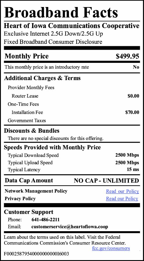 CLEC Broadband Label